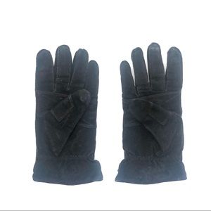 Ralph Lauren Blue Label Black Suede Gloves size S